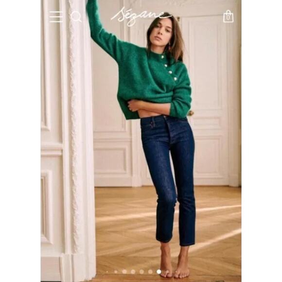 Sezane Denim - Sezane Jeans Womens 29 Brut Sexy Straight Slim Blue Quiet Luxury Minimalist